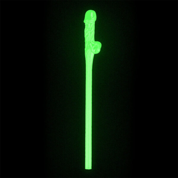 BR001-Branco_2 Kit com 9 Canudos PĂȘnis Original Willy Straws Brilha no Escuro Vip Mix