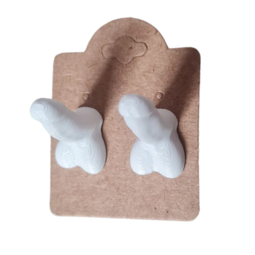 BR04-Branco_1 Brinco em formato de Penis 3D Meu Clitóris, Minhas Regras