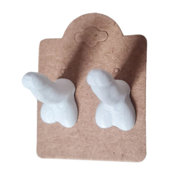 BR04-Branco_1 Brinco em formato de Penis 3D Meu Clitóris, Minhas Regras