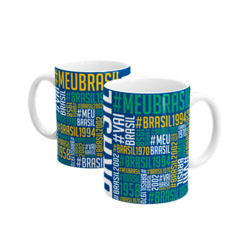 BRA002-CAN_1 Caneca em Porcelana #MeuBrasil Linha Copa do Mundo Sude Presentes