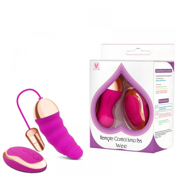 BW017-Pink_1 Vibrador Wee Bullet em Silicone Recarregável com Saliência 10 Modos de Vibração e Controle Wireless