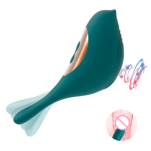 BX1030-Verde_1 Bubble Funing Estimulador de Clitóris Formato Passarinho com 10 Frequencias Our Moment Import
