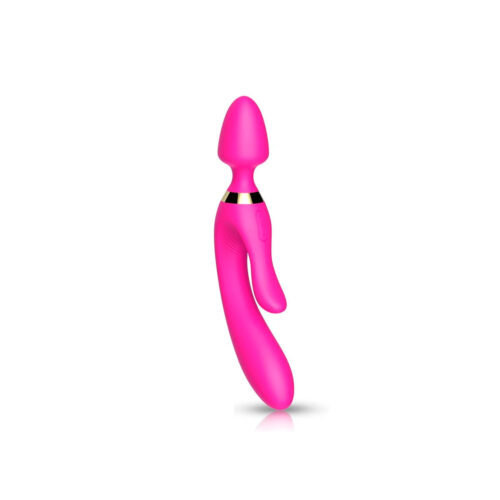 BY10022-Pink_1 Vibrador Varinha Mágica Duplo com 9 Modos de Vibração Our Moment Import