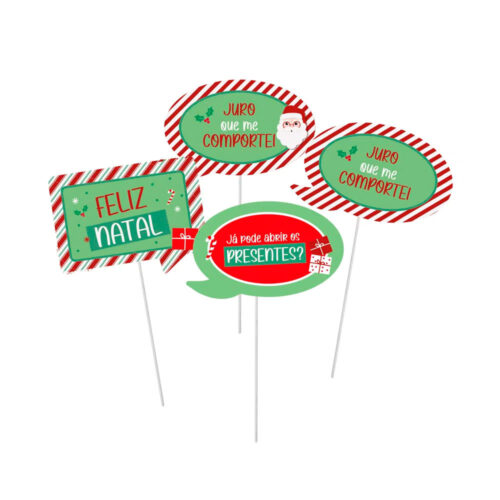 C23012660_1 Kit Plaquinhas Divertidas Candy Cane com 8 Itens Coleção Nicolau Cromus