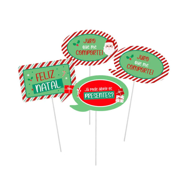 Kit Plaquinhas Divertidas Candy Cane com 8 Itens Coleção Nicolau Cromus