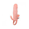 CA040-Bege_1 Brave Man Capa Peniana com Extensor de 4cm e Anel para Escroto Vip Mix