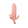 CA040-Bege_2 Brave Man Capa Peniana com Extensor de 4cm e Anel para Escroto Vip Mix