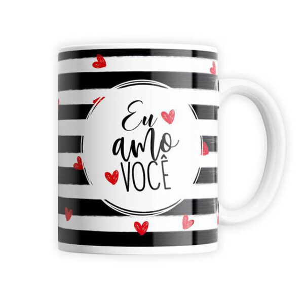 CAN1055_1-1 Caneca em Porcelana Eu Amo Você 330ml Sude Presentes