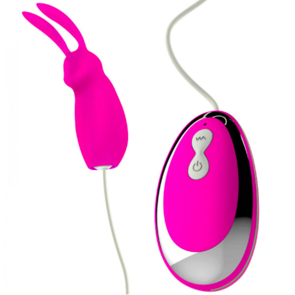 CB031-Pink_1 Vibrador Cápsula em Formato de Coelho com Controle Remoto e 20 Vibrações Miss Collection