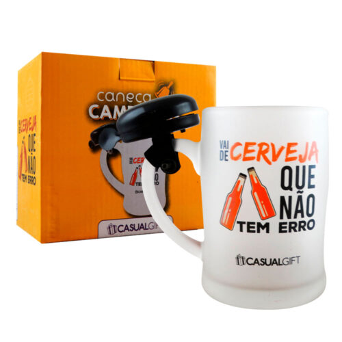 Caneca com Campainha Vai de Cerveja Que Não Tem Erro 400ml Casual Gift