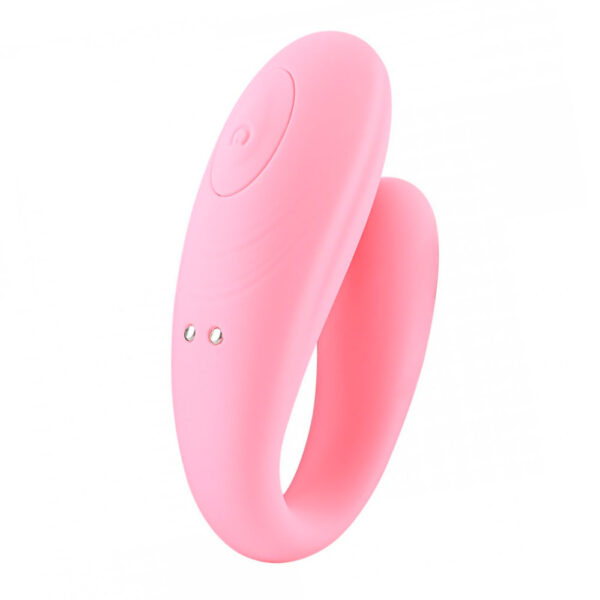 CD033-Rosa-Claro_1 Vibrador de Dupla Estimulação Recarregável com 7 Modos de Vibração Vip Mix