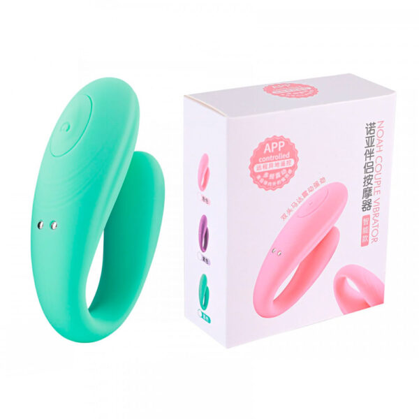 CD033-Verde-Agua_3 Vibrador de Dupla Estimulação Recarregável com 7 Modos de Vibração Vip Mix