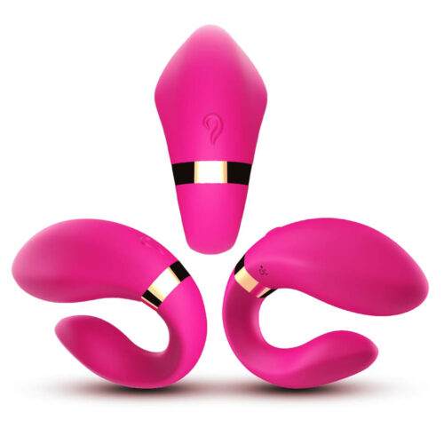 CD041-Pink_1 Vibrador para Casal com 9 Modos de Vibração e Controle Remoto Vip Mix