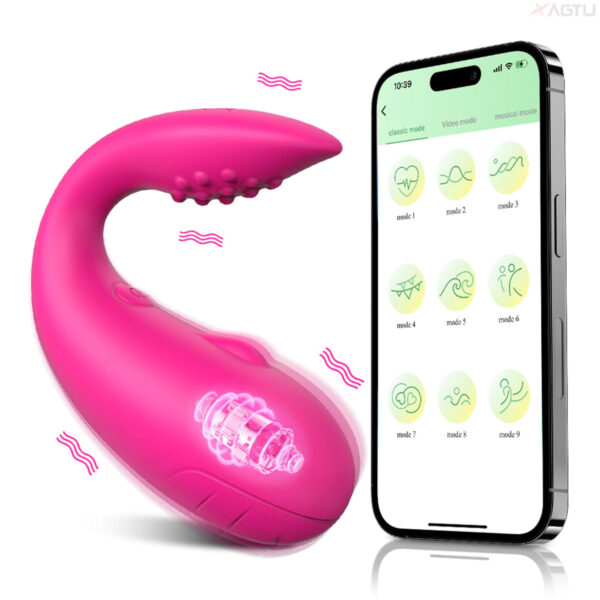 CD044-Pink_5 Youvibe Vibrador com Estimulador na Ponta e Controle Via App com 10 Modos de Vibração Vip Mix