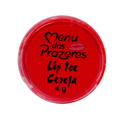 CM048_1 Lip Ice Cereja Brilho Labial Beijável para Sexo Oral 4g Menu dos Prazeres