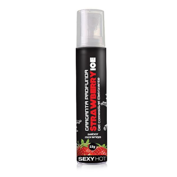CO271_2 Gel Comestivel Eletrizante Garganta Profunda Strawberry Ice 15g Sexy Hot - Sevensexshop