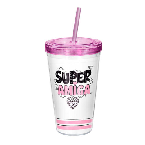 COP1133_1 Copo Canudo Super Amiga 450ml Sude Presentes