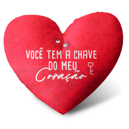 Almofada De Coração Grande Você Tem A Chave Do Meu Coração Sude Presentes