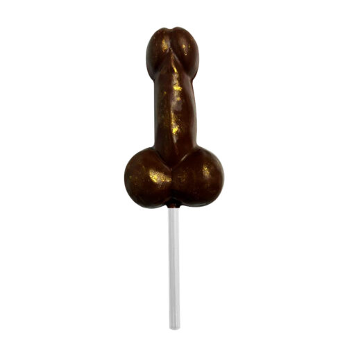 CP1_1 Pirulito de Chocolate em Formato de Pênis Texturizado com Glitter Sevensexshop