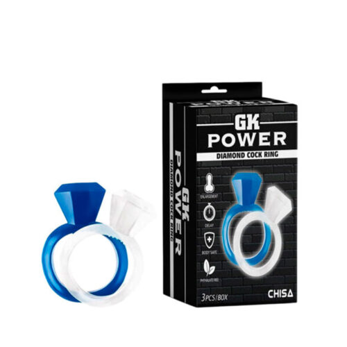 Kit com 3 Anéis Penianos com Design de Jóia Chisa Diamond Cock 3R Import