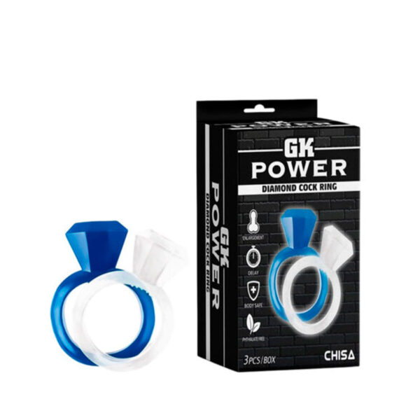 CR-042_1 Kit com 3 Anéis Penianos com Design de Jóia Chisa Diamond Cock 3R Import