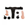 Cinta Peniana com Prótese em Cyberskin e Plug Vaginal Miss Collection
