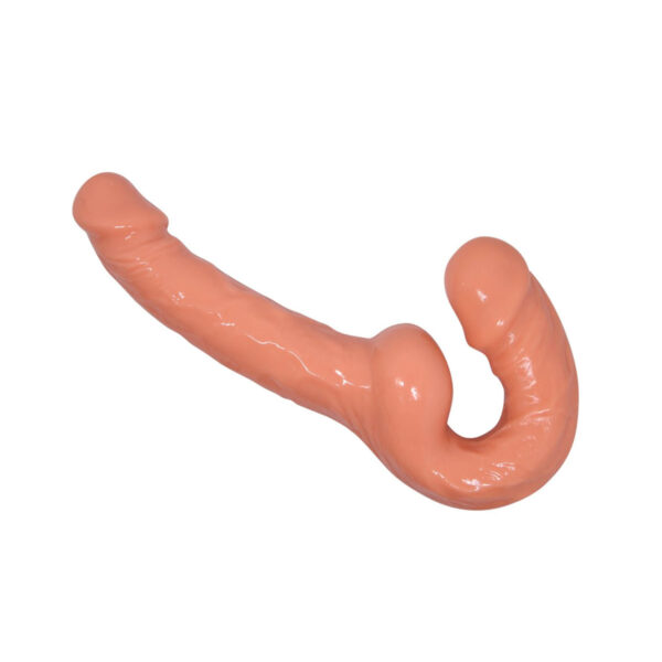 CT034-Bege_2 Ultra Passionate Harness Penetrador Strapless com Plug Vaginal Vip Mix