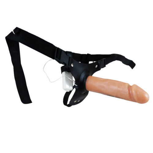 Cinta com Prótese Realística Maciça e Vibro 17x4,4 cm Linha Sado Êxtase Produtos Eróticos