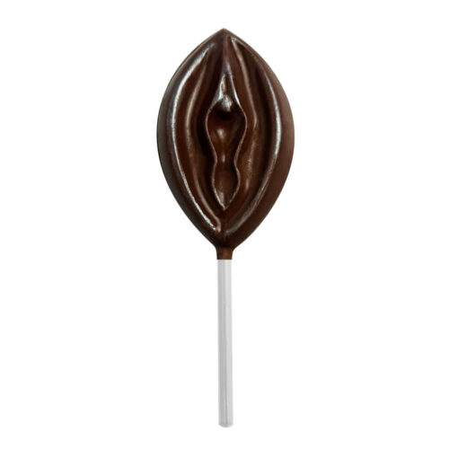 CV1_1 Pirulito de Chocolate em Formato de Vagina Texturizada com Glitter Sevensexshop