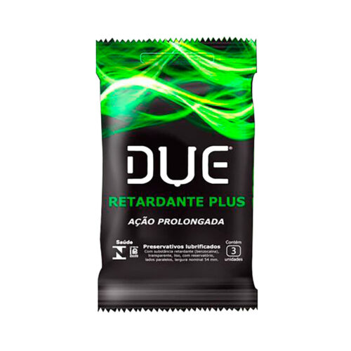 D2017_1 Retardante Plus Preservativos Lubrificados Ação Prolongada com 3 Unidades Due