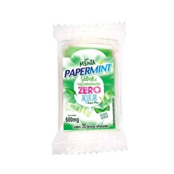 DF12676-Menta_1 Papermint Lâminas Refrescantes Comestíveis Zero Açucar 600mg Danilla Foods