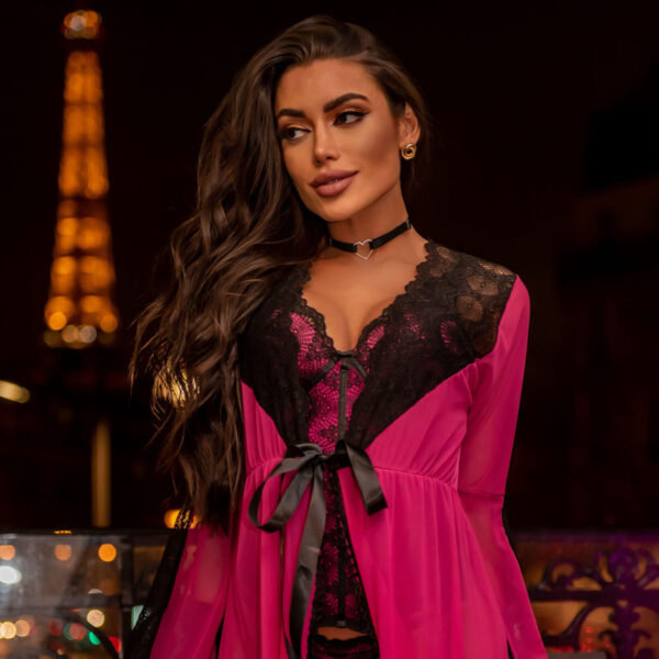 Robe Longo com Detalhes em Renda Coleção Infinity Dy Girl
