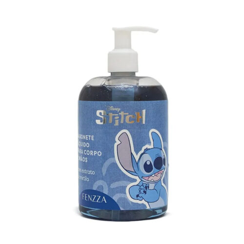 DIS147_1 Sabonete Líquido Stitch para Corpo e Mãos com Extrato de Mirtilo 500ml Fenzza