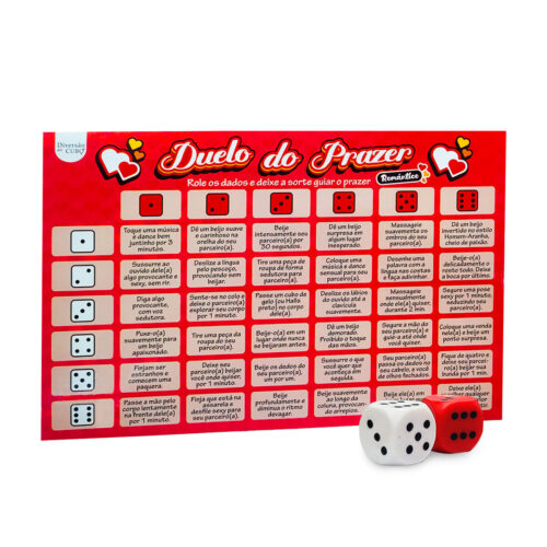 DP1100_1 Duelo do Prazer Romântico Jogo de Tabuleiro com Desafios Eróticos Diversão ao Cubo