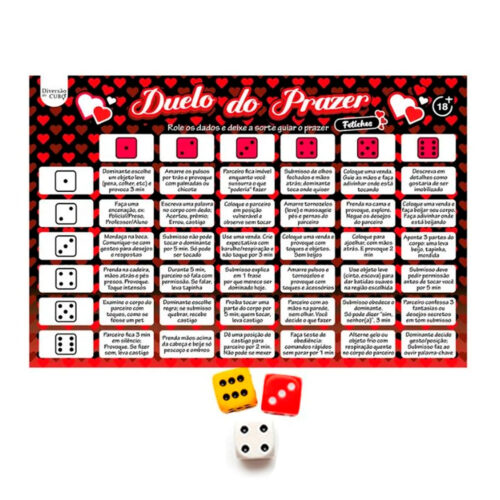 DP1500_1 Duelo do Prazer Fetiches +18 Jogo de Tabuleiro com Desafios Eróticos Diversão ao Cubo