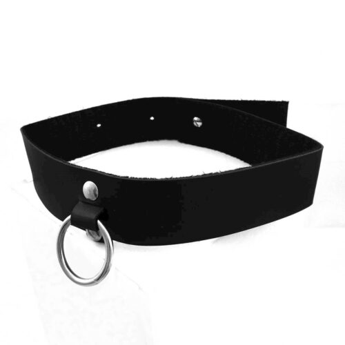 DX1900P-Preto_1 Gargantilha Vicky em Bedin com Argola Dominatrixxx - Gargantilha Vicky Preto em Bedin com Argola Dominatrixxx