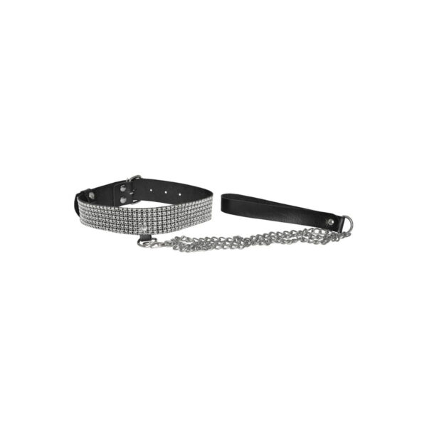 DX4201P-Preto_1 Choker Strass com Guia Dominatrixxx