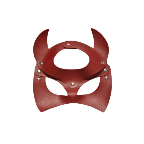 DX4220VM-Vermelho_1 Máscara Lilith Modelo Diabinha em Couro Sintético Dominatrixxx