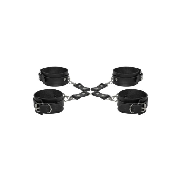 DX4274P-Preto_1 Kit Restrição Hogtie Creta Algema e Tornozeleira Dominatrixxx