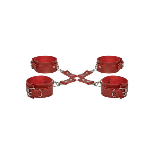 DX4274VM-Vermelho_1 Kit Restrição Hogtie Creta Algema e Tornozeleira Dominatrixxx