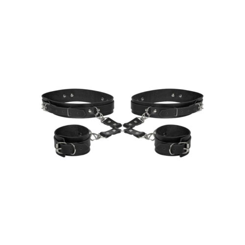 DX4276P-Preto_1 Restritor de Coxa e Pulsos Creta-X Ajustável Dominatrixxx