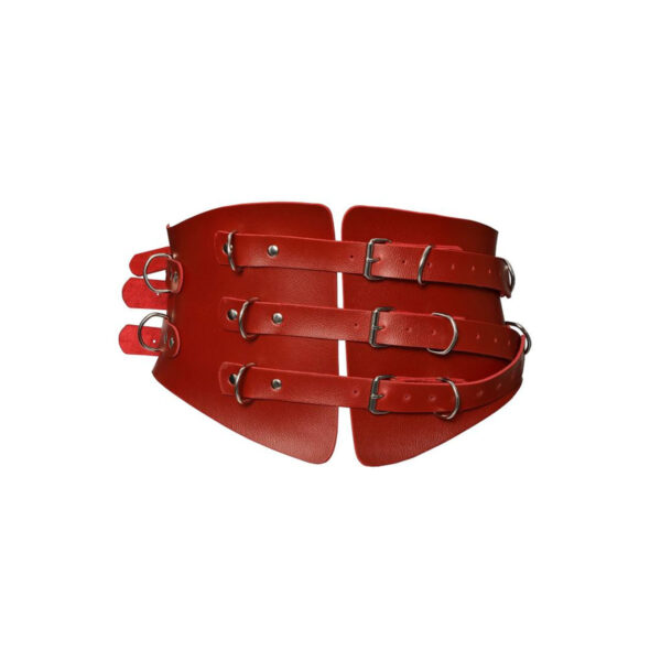 DX4281VM-Vermelho_1 Corset Ajustável em Couro Sintético Dominatrixxx