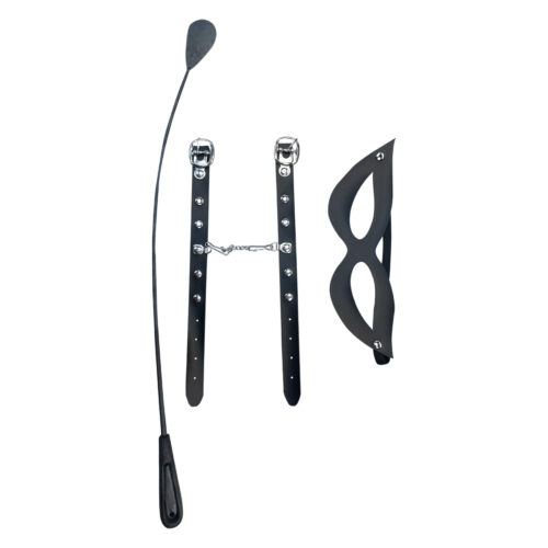 DX6182P-Preto_1 Kit Tiazinha Chibata, Algema e Máscara em Bedin Dominatrixxx