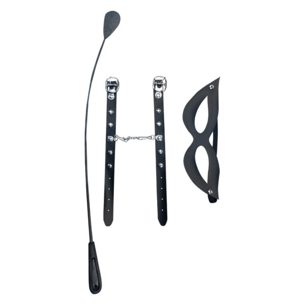 DX6182P-Preto_1 Kit Tiazinha Chibata, Algema e MĂĄscara em Bedin Dominatrixxx