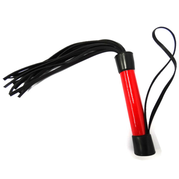DX935_1 Chicote Verniz Tiras de 20cm Vermelho Dominatrixxx