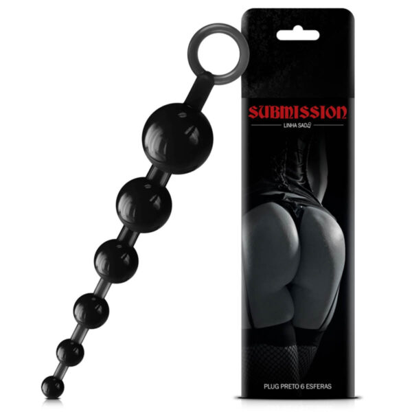 EL001-Preto_1 Plug 6 Esferas 25 cm Sexy Fantasy
