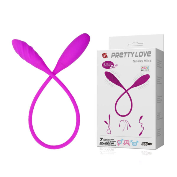 ES002_1 Vibrador Duplo Flexível com 7 Modos de Vibração Pretty Love Snaku Vibe Miss Collection