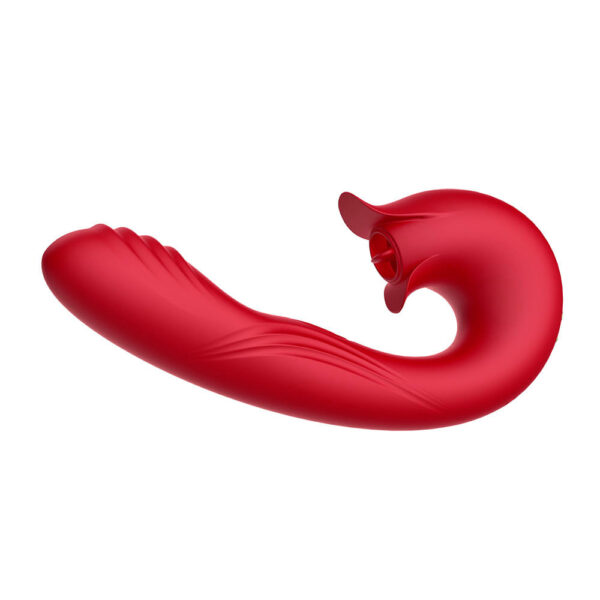 ES020-Vermelho_1 Estimulador Clitoriano com 7 Movimentos de Língua, Vibração e Pulsação Vip Mix