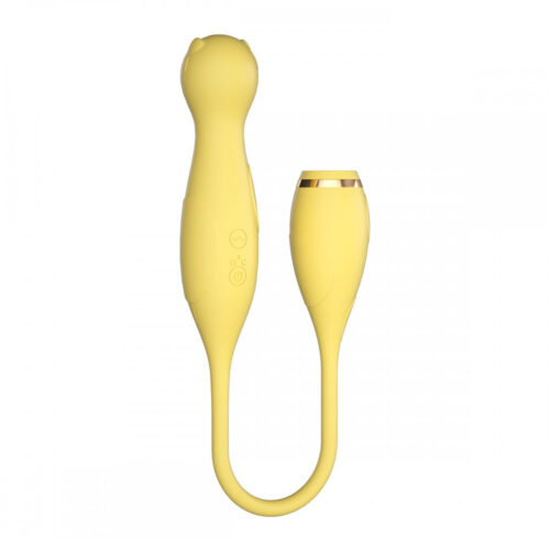 ES024-Amarelo_1 Lilo, We Love Vibrador Duplo Flexível com 10 Modos de Vibração e Pulsação Vip Mix