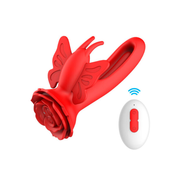 ES040-Vermelho_1 Vibrador Ponto G Butterfly com 9 Modos de Vibração Vip Mix